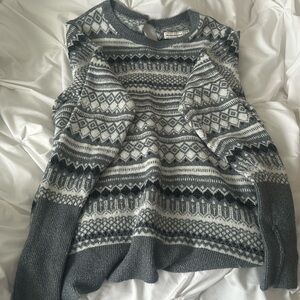 Abercrombie and Fitch Fair Isle Grey Sparkle Sweater